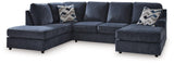 Side view of Albar Place Cobalt 2-Piece sectional sofa