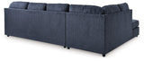Close-up detail of Albar Place Cobalt sectional sofa fabric