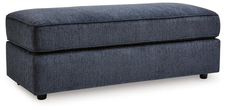 Albar Place cobalt oversized ottoman side angle