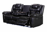 Alexa black faux leather gel reclining loveseat side angle