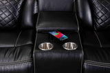 Alexa black modern recliner with USB ports and LED lights
