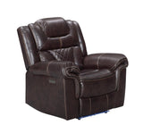Side view of Alexa brown 3-piece living room set