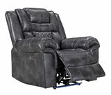 Alexa grey faux leather 3-piece living room set arrangement