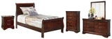 side view of Alisdair Dark Brown Sleigh Bedroom Set bed