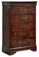 side view of Alisdair Dark Brown Sleigh Bedroom Set bed