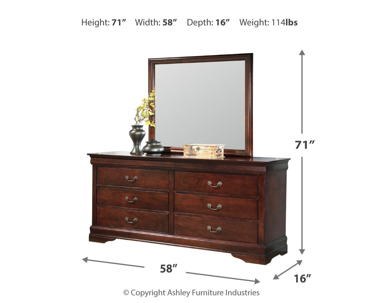 side view of Alisdair Dark Brown Sleigh Bedroom Set bed