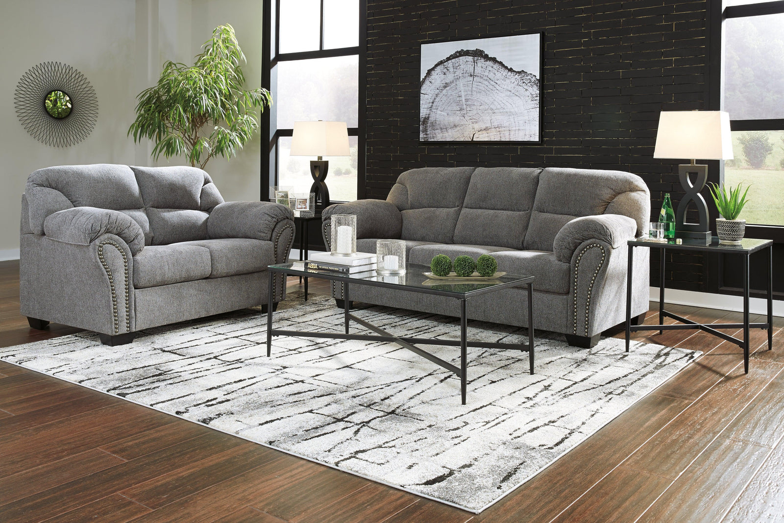 main view of Allmaxx Pewter Sofa And Loveseat furniture