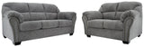 Side view of Allmaxx Pewter Sofa and Loveseat set