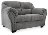 Close-up detail of seat cushions on Allmaxx Pewter sofa