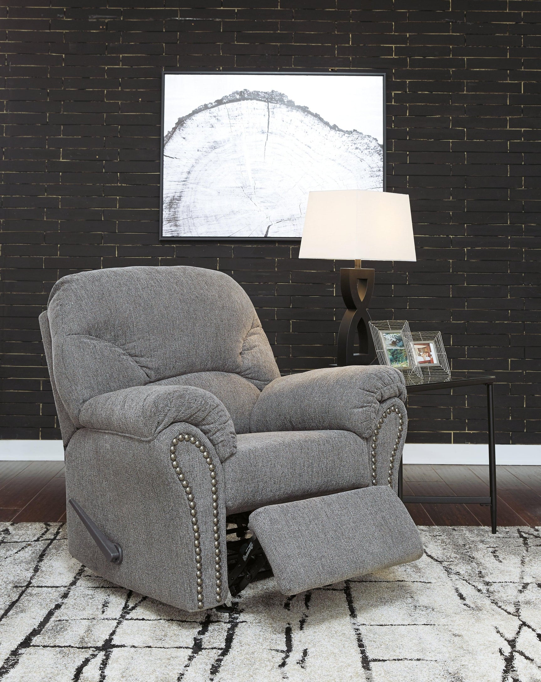 Recliner in fully reclined position