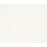 Detail of beveled mirror accents and faux alligator embossed panels