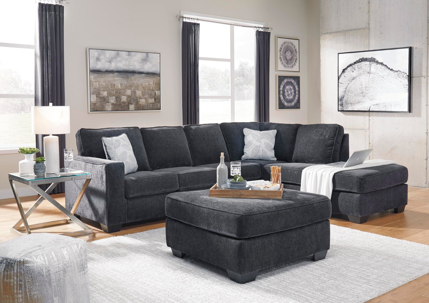 Altari Slate Chenille 2-Piece Sectional with Chaise - image 6