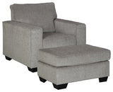Altari Alloy Chair front and ottoman side view
