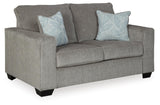 Side angle of Altari Alloy Loveseat showing design