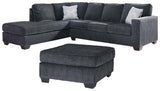 Altari Slate 2-Piece Sectional Sofa with Ottoman, side view
