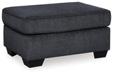 Close-up of chenille-feel upholstery on chair