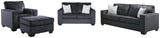 Side view of Altari Slate Sofa Loveseat Chair and Ottoman