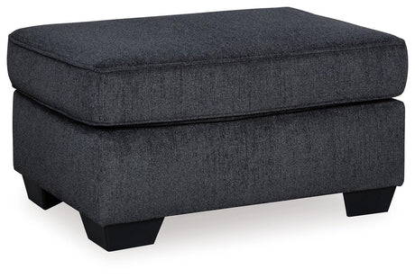 Detail of upholstery on Altari Slate Sofa Loveseat Chair and Ottoman