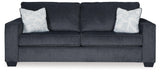 Side profile of Altari Slate Sofa Loveseat Chair and Ottoman