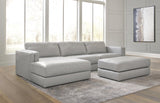Amiata Glacier 2-Piece Sectional with Ottoman - image 2