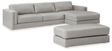 Amiata Glacier 2-Piece Sectional with Ottoman - image 3
