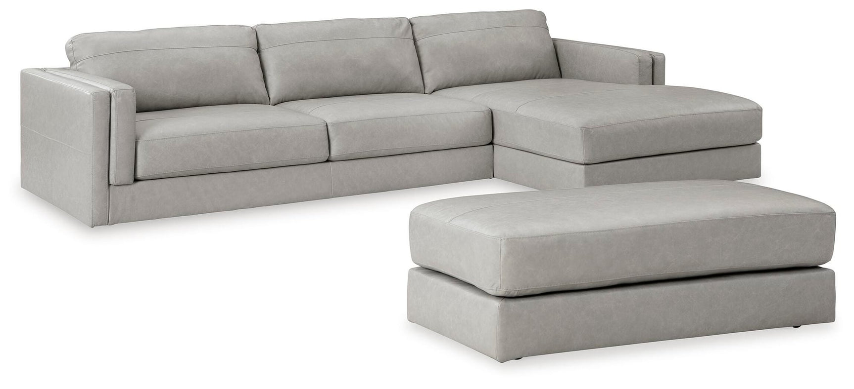 Amiata Glacier 2-Piece Sectional with Ottoman - image 3