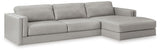 Amiata Glacier 2-Piece Sectional with Ottoman - image 5