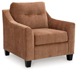 Amity Bay Clay chenille chair side view