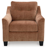 Amity Bay Clay chenille chair back detail