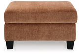 Amity Bay Clay Chenille Ottoman close-up upholstery