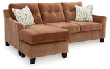 Amity Bay Clay Chenille Sofa Chaise side view