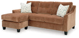 Amity Bay Clay Chenille Sofa Chaise angled front view