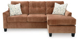 Side angle of Amity Bay Clay Chenille Sofa Chaise