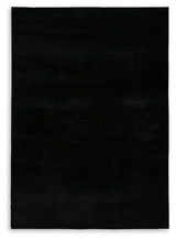 Anaben Black 8 foot by 10 foot plush shag rug corner close-up