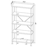 Front view of complete desk and bookcase set