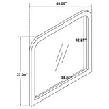 Anastasia dresser mirror pearl white beveled glass closeup