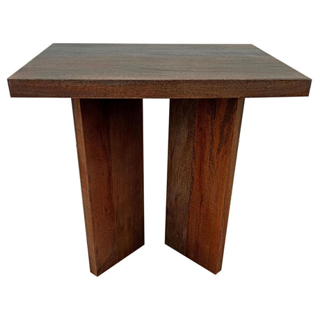 Andando Square Mango Wood Solid End Table in Brown