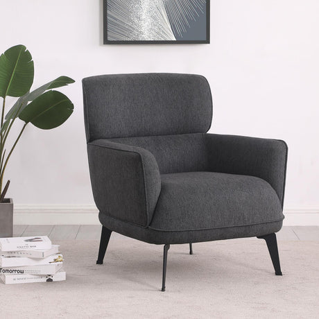 Andrea Heavy Duty High Back Grey Accent Chair side angle
