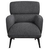 Andrea Heavy Duty High Back Grey Accent Chair rear angle