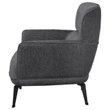 Andrea Heavy Duty High Back Grey Accent Chair black metal legs