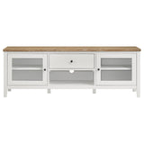 Opened drawer with felt lining in Angela TV stand