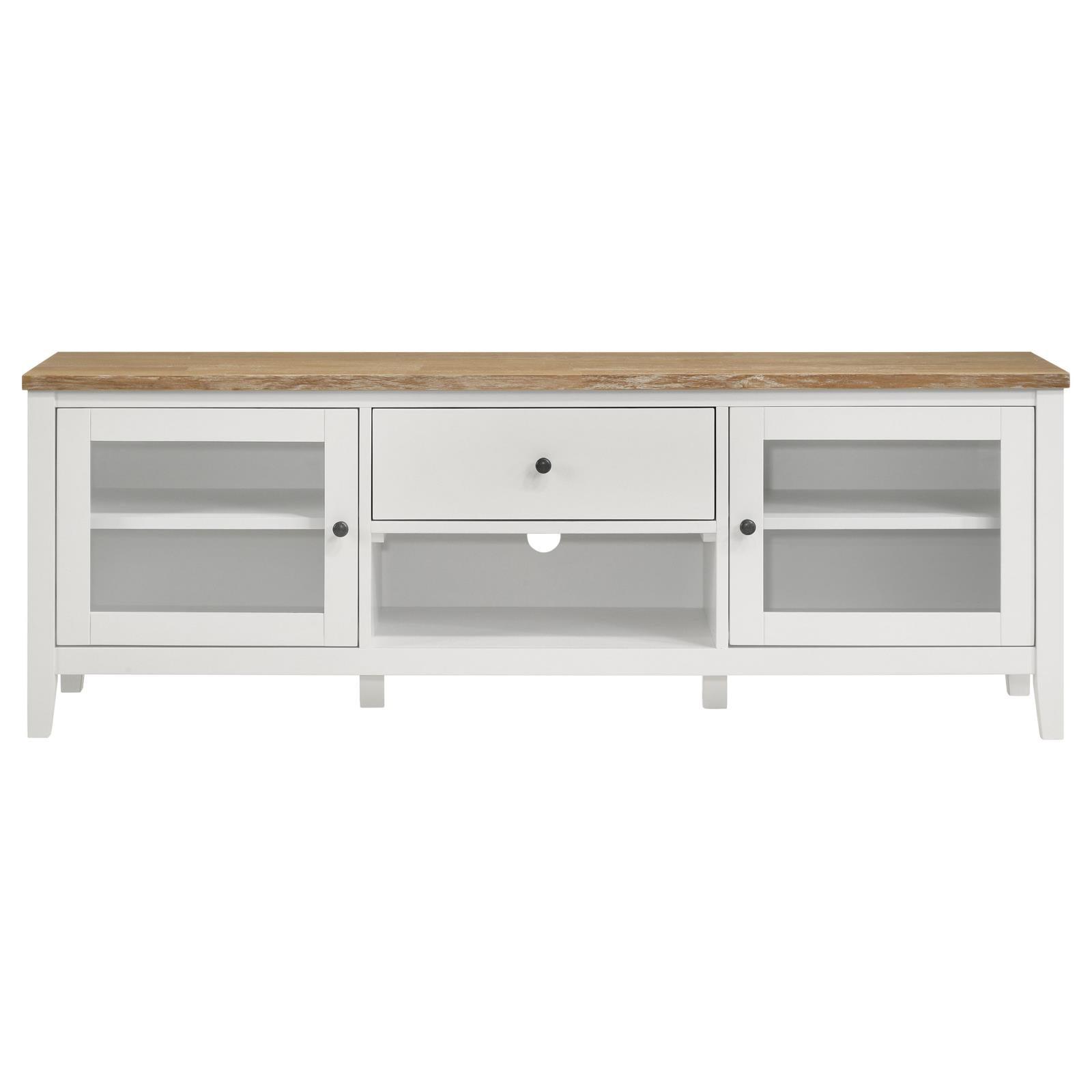 Opened drawer with felt lining in Angela TV stand