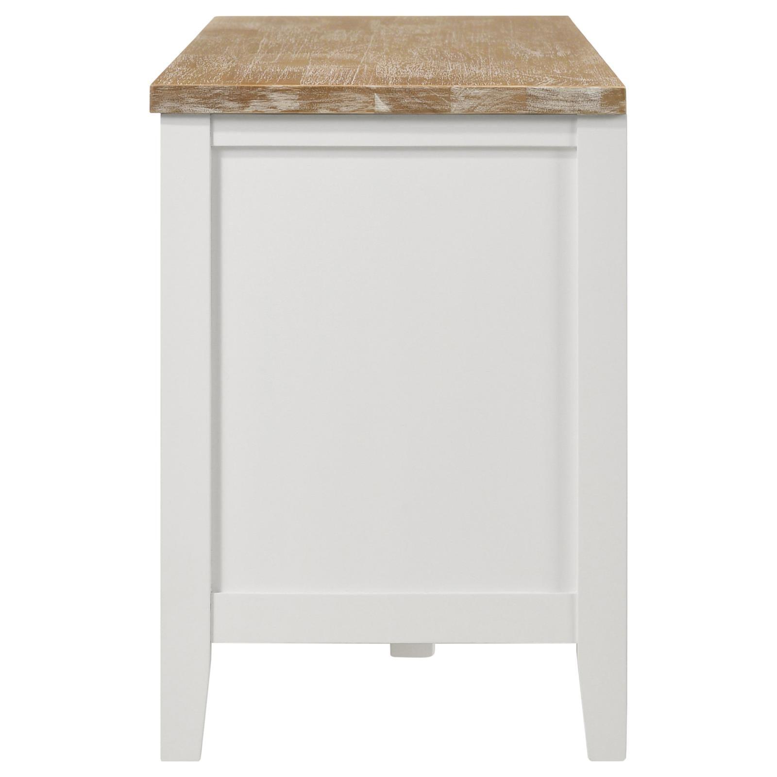 Angela TV stand showing wire management hole