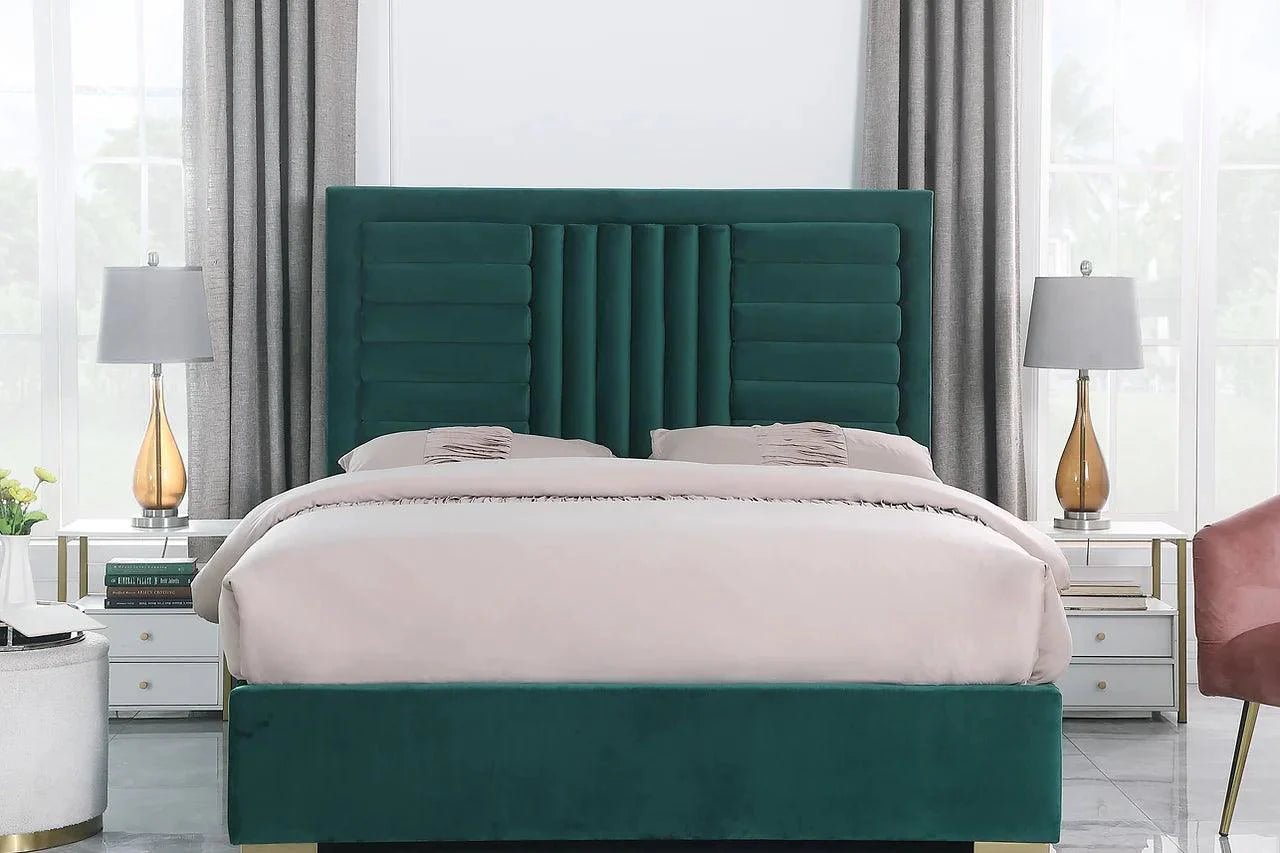 Anita Green Upholstered Queen Platform Bed close-up detail