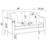 Apperson 3-Piece Upholstered Track Arm Sofa Set Light Grey main view