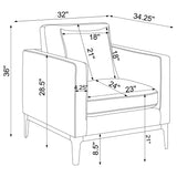 Apperson 3-Piece Upholstered Track Arm Sofa Set Light Grey side view