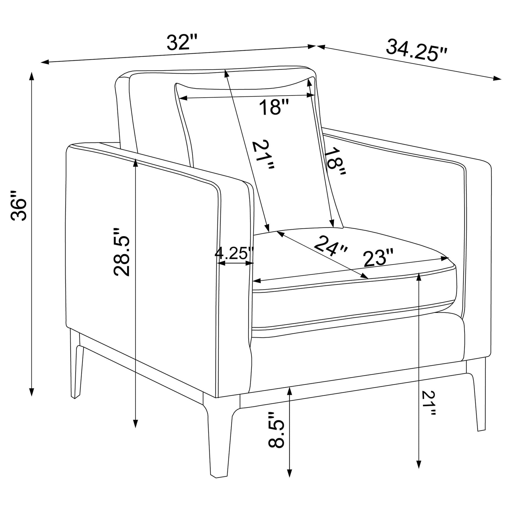 Apperson 3-Piece Upholstered Track Arm Sofa Set Light Grey side view