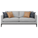 Apperson 3-Piece Upholstered Track Arm Sofa Set Light Grey detail view