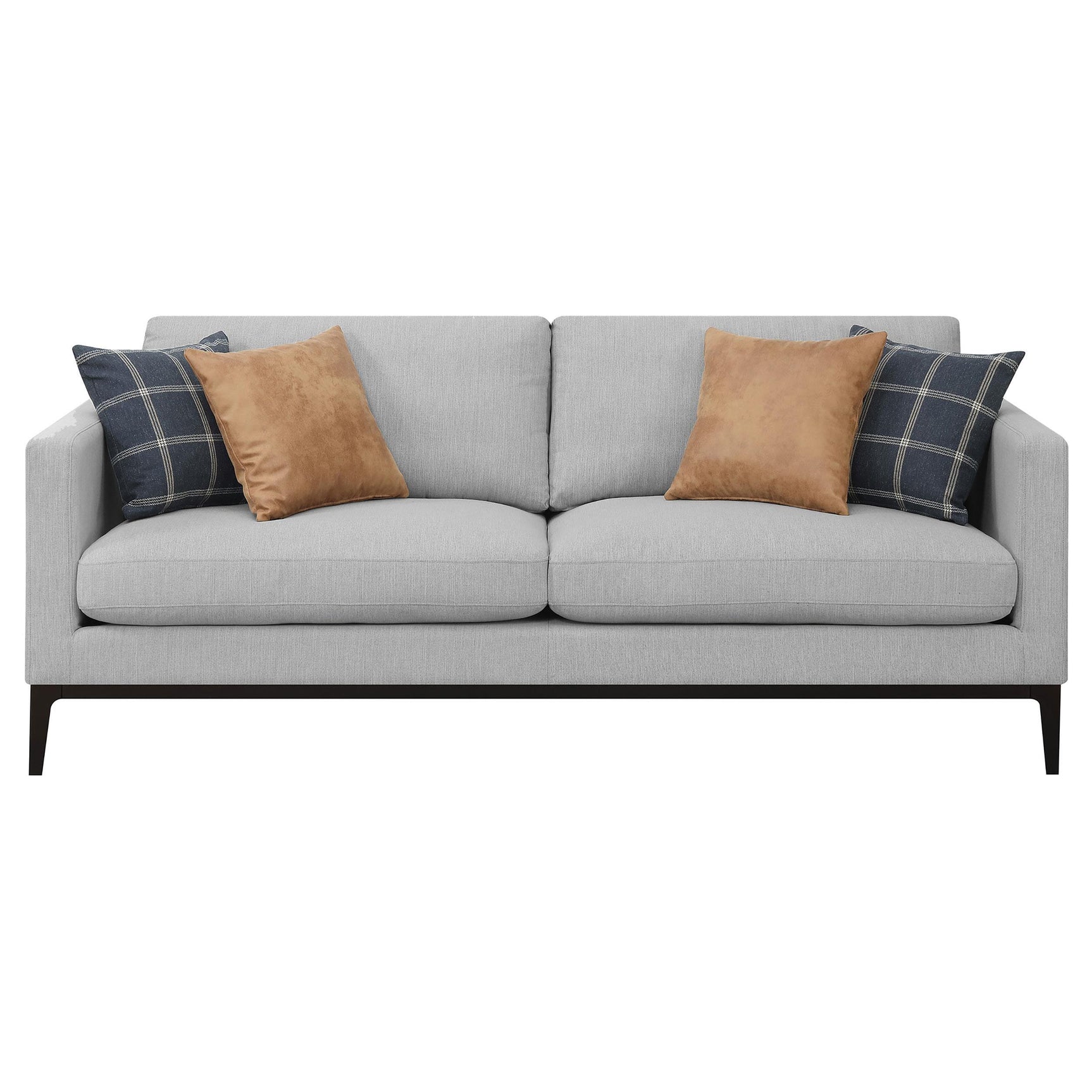 Apperson 3-Piece Upholstered Track Arm Sofa Set Light Grey detail view