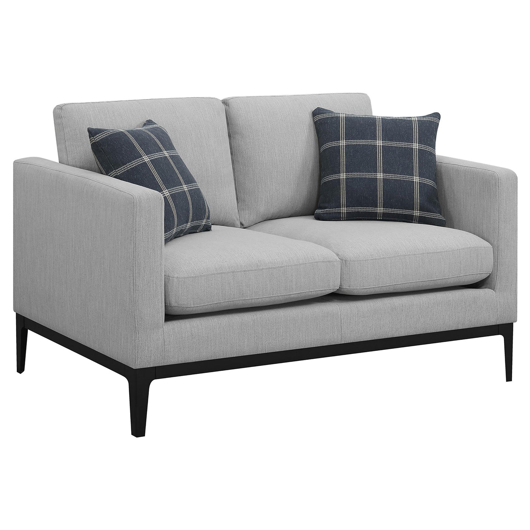 Apperson 3-Piece Upholstered Track Arm Sofa Set Light Grey side view